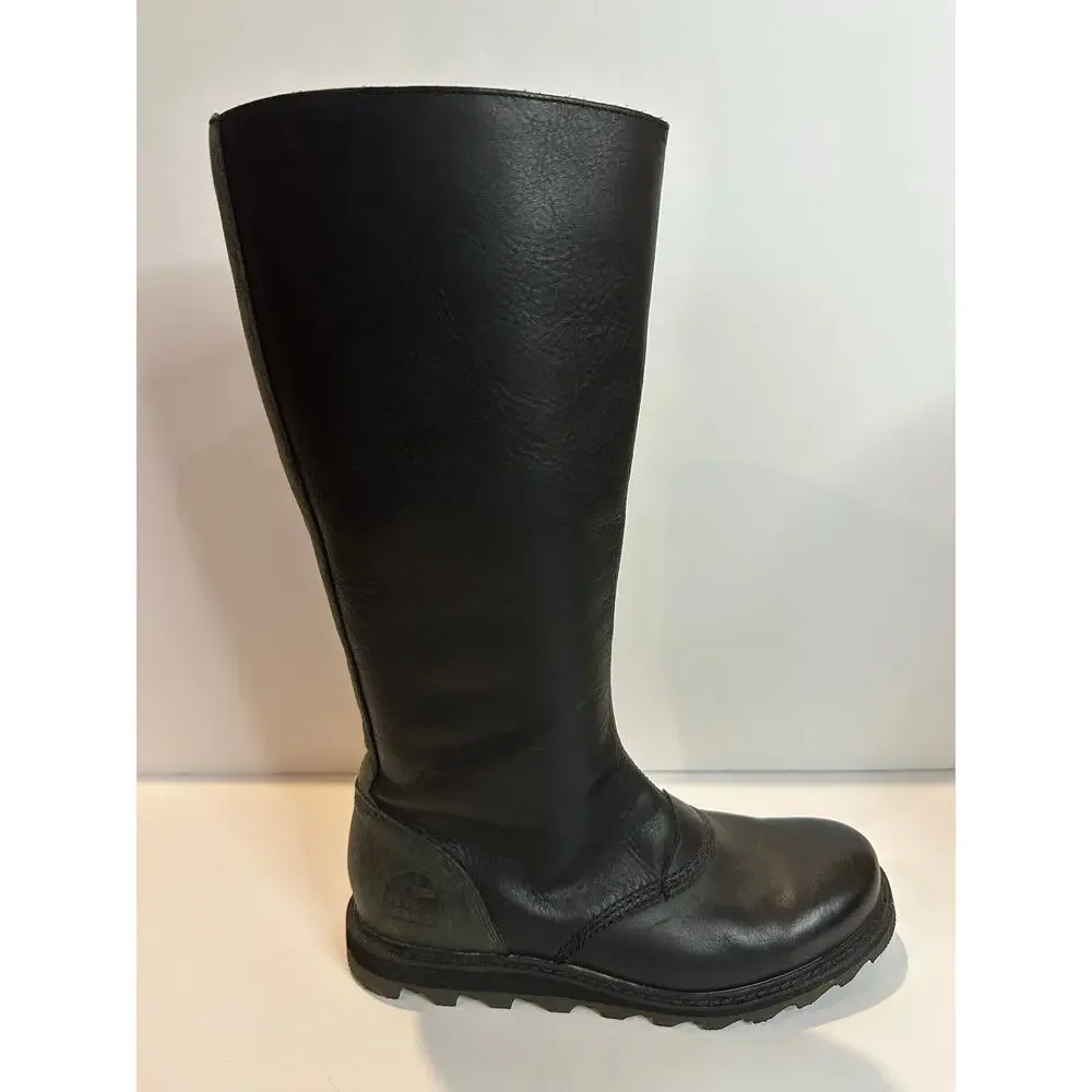 SOREL Scotia Knee High Leather Waterproof Boots Women's 8.5 Black Utility Style